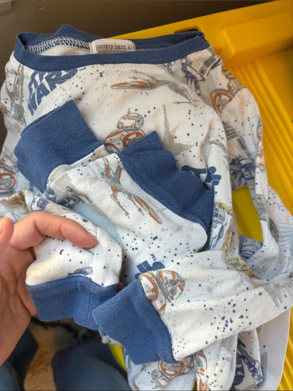 Star Wars White and Blue Kids Pajama Set with Character Prints